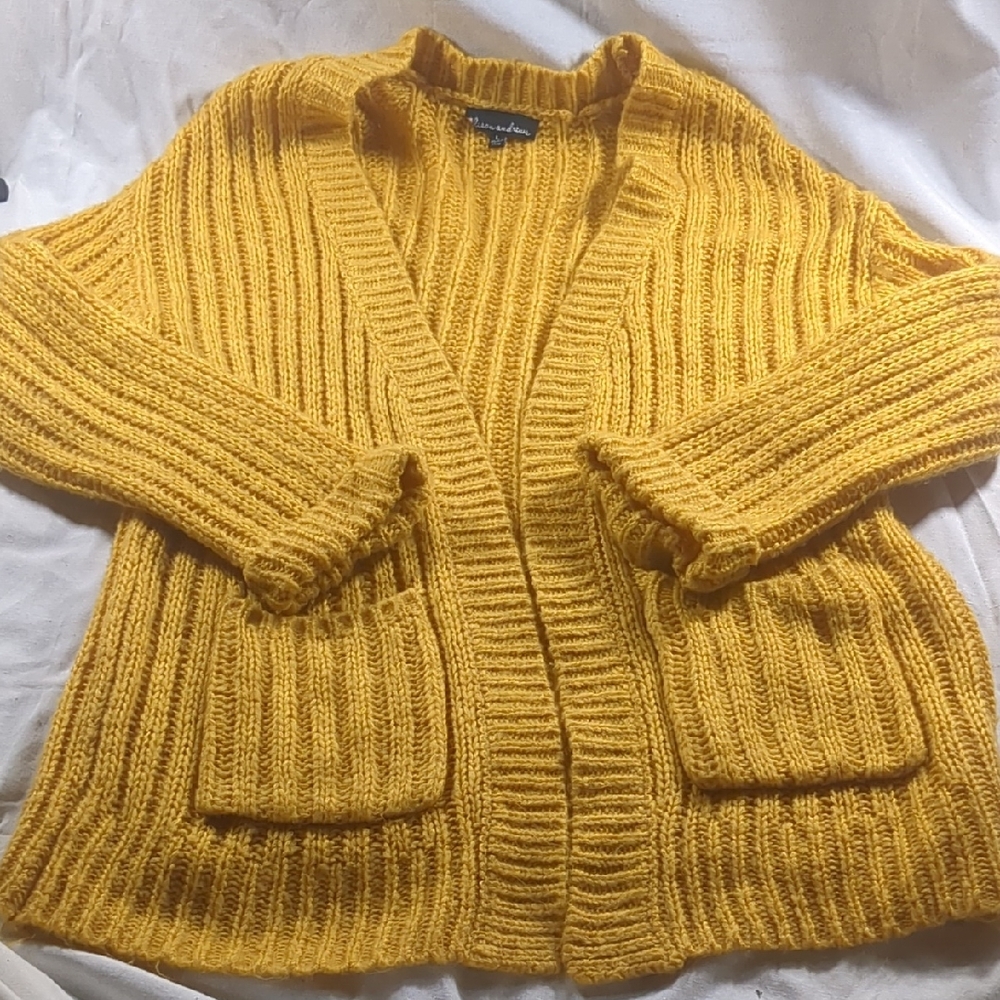 Vibrant Yellow Knit Cardigan